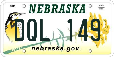 NE license plate DQL149