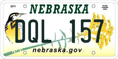 NE license plate DQL157