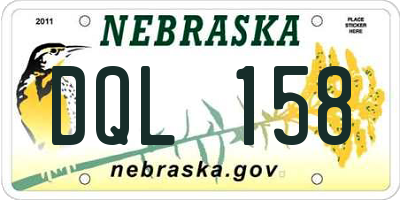 NE license plate DQL158