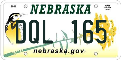 NE license plate DQL165