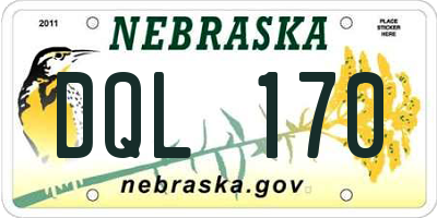 NE license plate DQL170