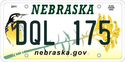 NE license plate DQL175