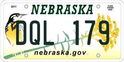 NE license plate DQL179