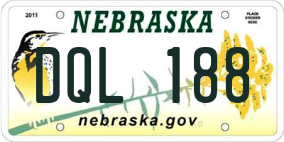 NE license plate DQL188