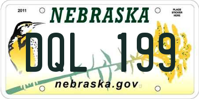 NE license plate DQL199
