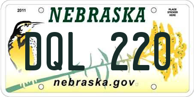 NE license plate DQL220