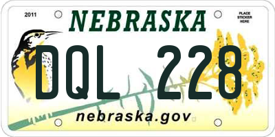 NE license plate DQL228