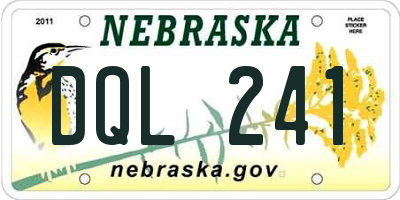 NE license plate DQL241