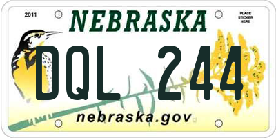 NE license plate DQL244