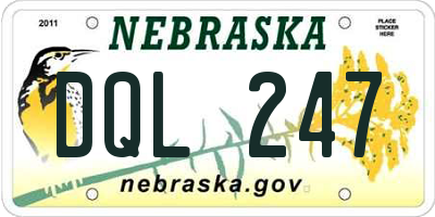 NE license plate DQL247
