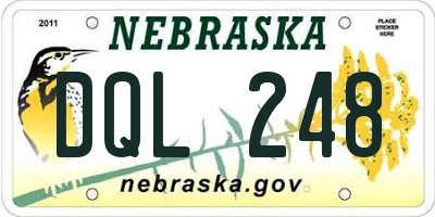 NE license plate DQL248
