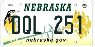 NE license plate DQL251