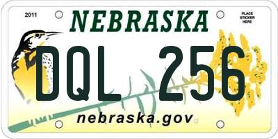 NE license plate DQL256