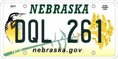 NE license plate DQL261