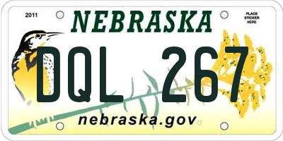 NE license plate DQL267