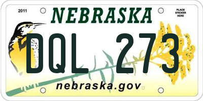NE license plate DQL273