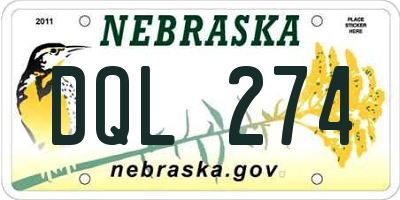 NE license plate DQL274