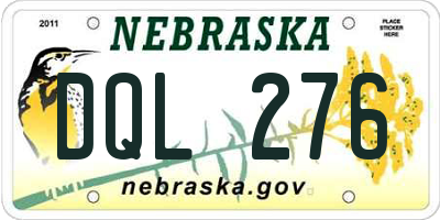 NE license plate DQL276