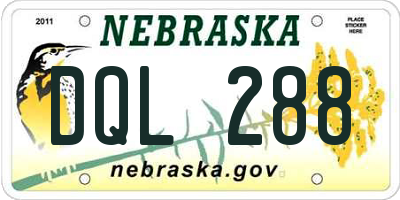 NE license plate DQL288