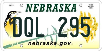 NE license plate DQL295
