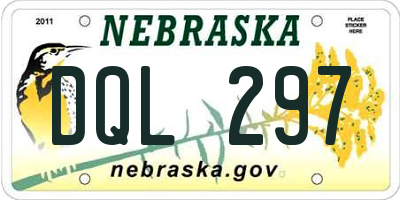 NE license plate DQL297