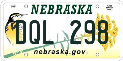 NE license plate DQL298