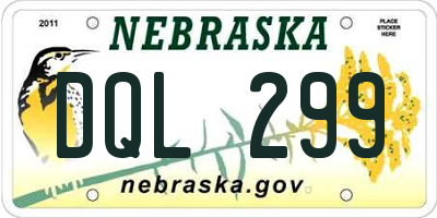 NE license plate DQL299