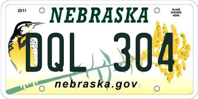 NE license plate DQL304