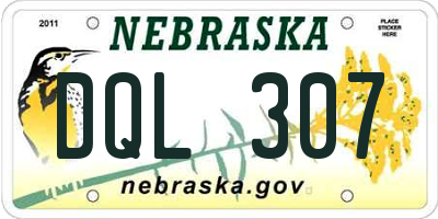 NE license plate DQL307