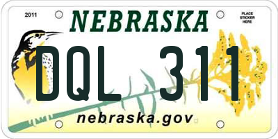 NE license plate DQL311