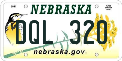 NE license plate DQL320