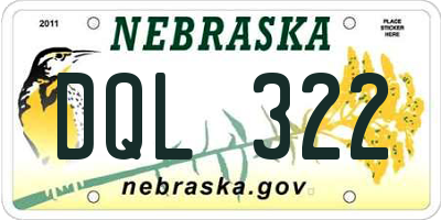 NE license plate DQL322