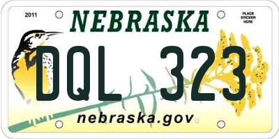 NE license plate DQL323