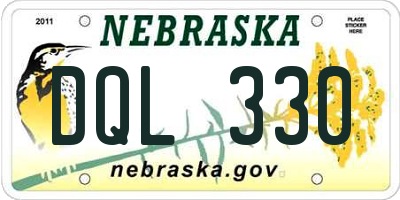 NE license plate DQL330