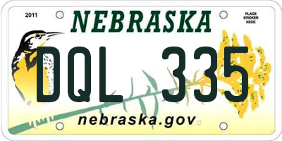 NE license plate DQL335