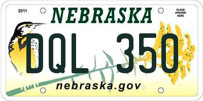 NE license plate DQL350