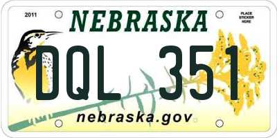 NE license plate DQL351
