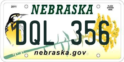 NE license plate DQL356