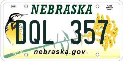 NE license plate DQL357
