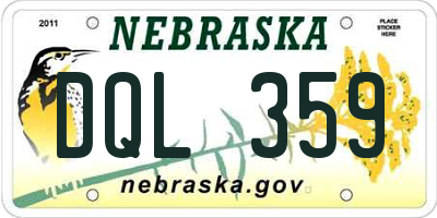 NE license plate DQL359