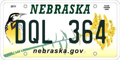 NE license plate DQL364