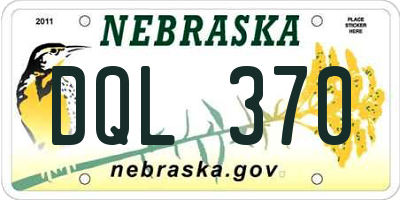 NE license plate DQL370