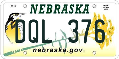 NE license plate DQL376
