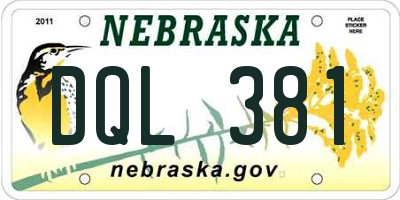 NE license plate DQL381