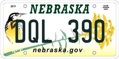 NE license plate DQL390