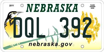 NE license plate DQL392