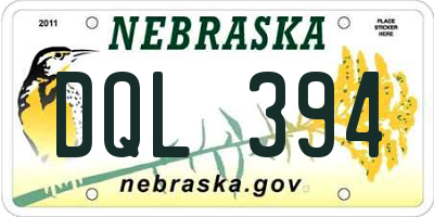 NE license plate DQL394