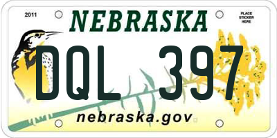 NE license plate DQL397