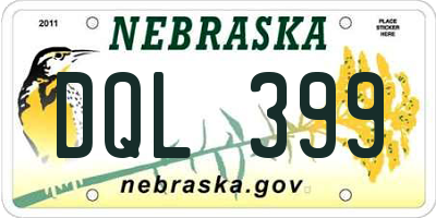 NE license plate DQL399