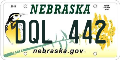 NE license plate DQL442